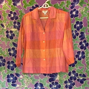 Talbots Quarter sleeve button up shirt by size 10 absolutely gorgeous